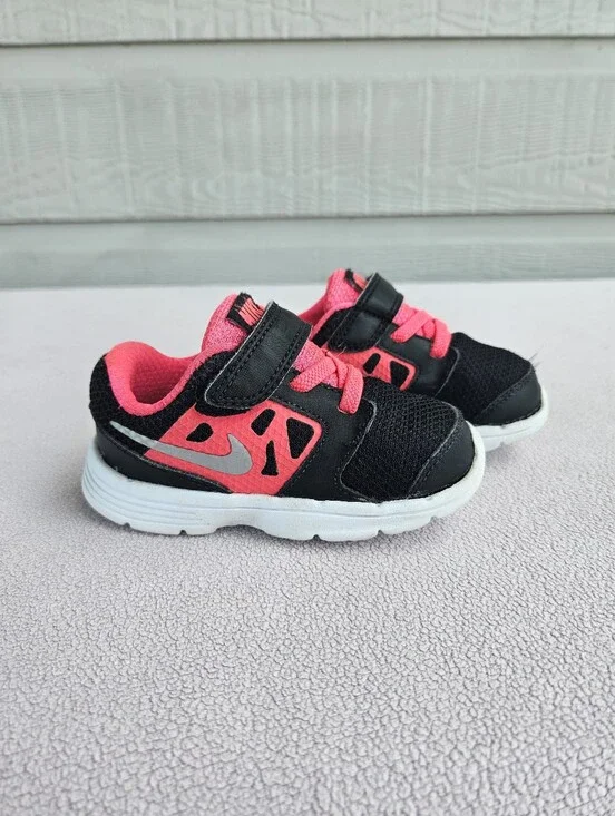 Nike Downshifter 6 Hook & Loop Sneaker Toddler SZ 6C Pink Black 685164-001