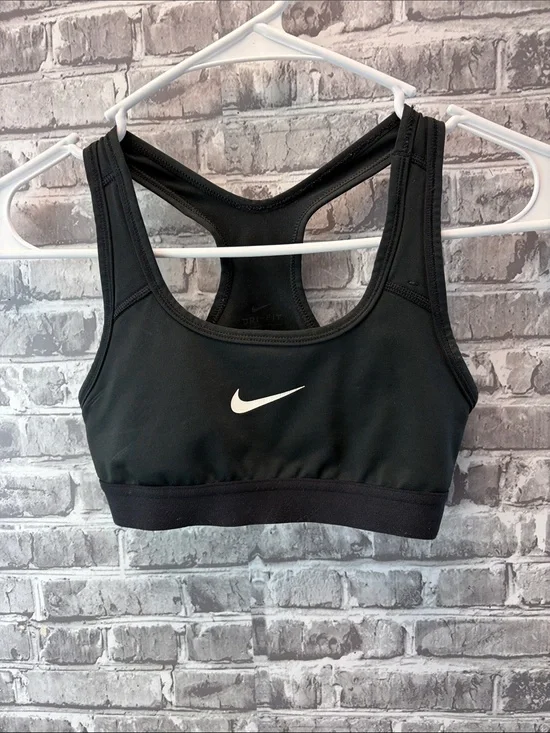 Nike‎ Black Racerback Dri-FIT Sports Bra with White Swoosh
