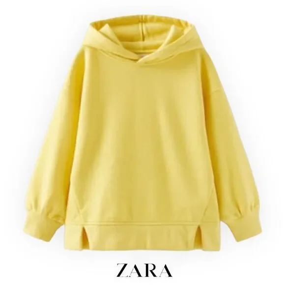 ZARA Kids | Yellow | BASIC HOODED SWEATSHIRT