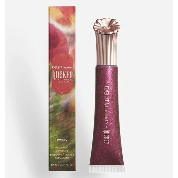 r.e.m. beauty x Wicked: For Good Poppy Plumping Lip Gloss Pretty as a Poppy BN