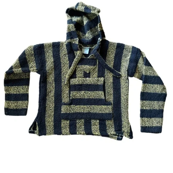 Kids knitted long sleeve Striped Hooded Sweater