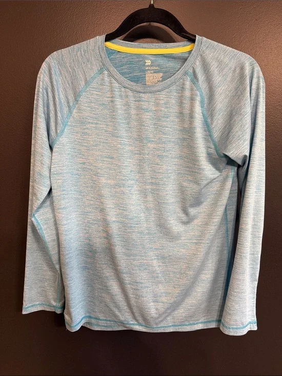 Kids' Light Blue Long-Sleeve Performance Top