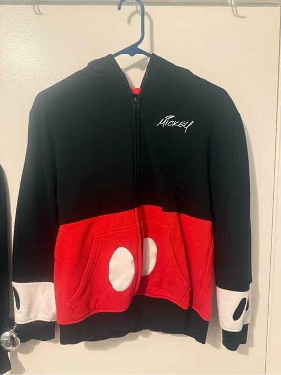 Kids Disney Black & Red Mickey Zip-Up Hoodie