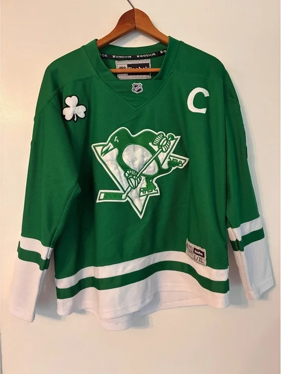 Sidney Crosby #87 Penguins Reebok Youth L/XL Green NHL Jersey