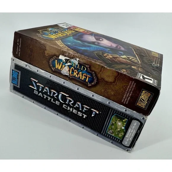 Vintage World of Warcraft and StarCraft Battle Chest PC Games Blizzard Lot of 2‎