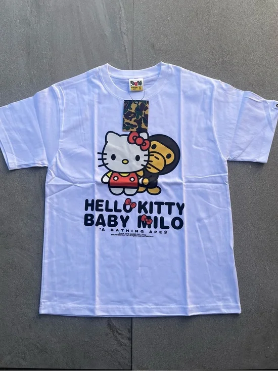 Hello Kitty x Baby Milo White Graphic Tee - A Bathing Ape