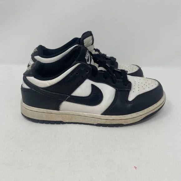 Nike Dunk Low Panda Black White Sneakers CW1588-100 Kids Size 1Y