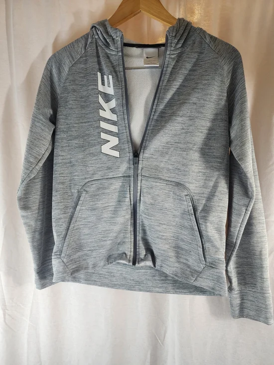 Nike Boy's Light Gray Full-Zip Hoodie Jacket L