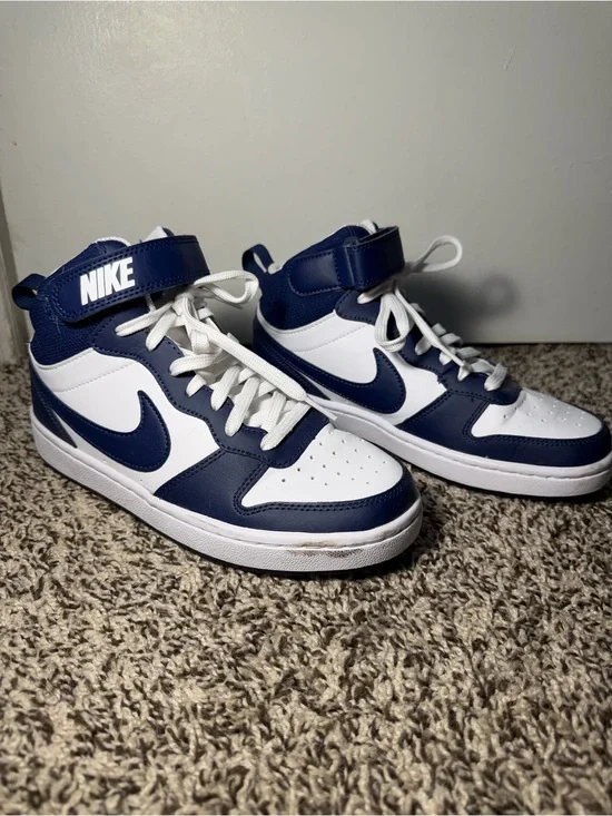 Nike Kids High-Top Sneakers - White and Navy