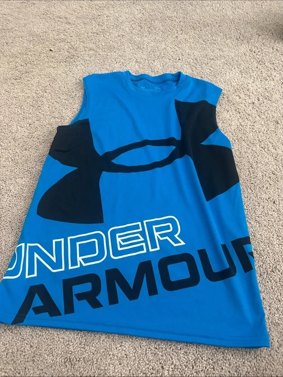 Under Armour Bright Blue Tank with Black Logo