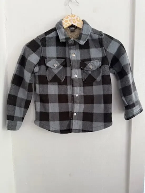 Eddie Bauer Kids Sherpa Lined Button Front Fleece Shirt | Size 6/7