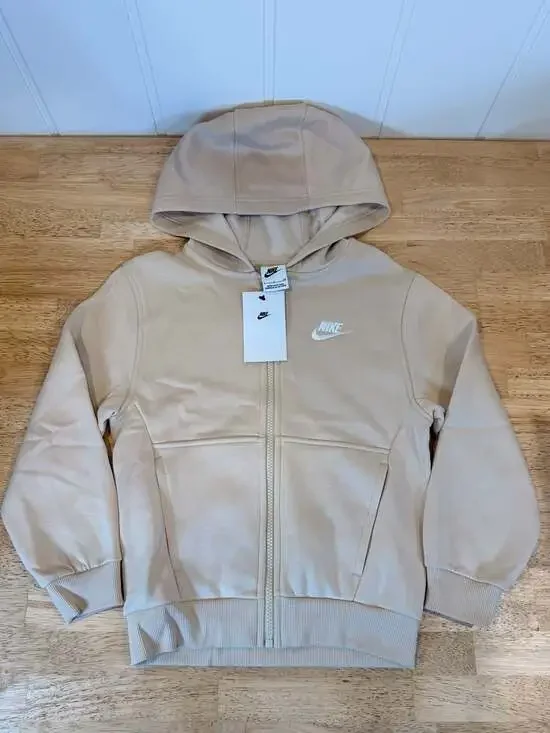 Nike Kids' Sportswear Club Fleece Full-Zip Hoodie Sanddrift