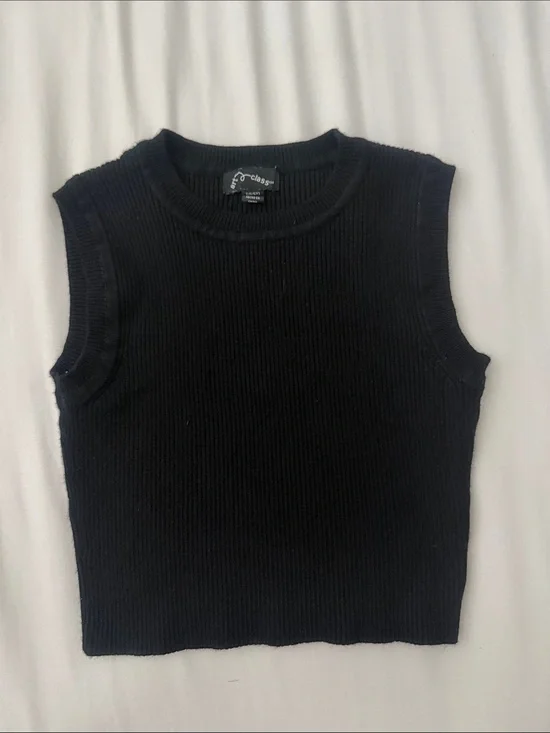 art class Black Ribbed Tank Top
