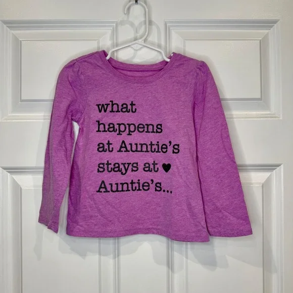 Childrens‎ Place Girls Shirt Size 3T Purple Aunties Long Sleeve Top