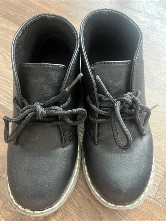The Children's Place Black Lace-Up Kids Ankle Boots