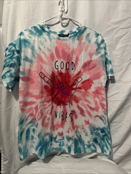 SHEIN Pink & Teal Tie-Dye 