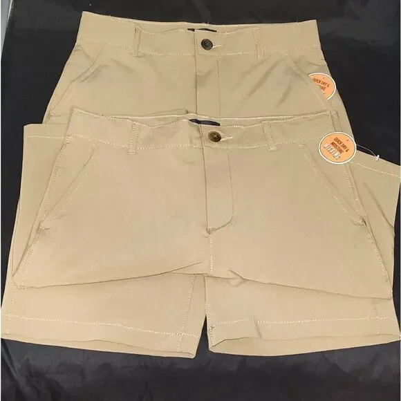 Lot of 2 NWT The Children's Place Size 12 flax colored shorts Uniform adjustable