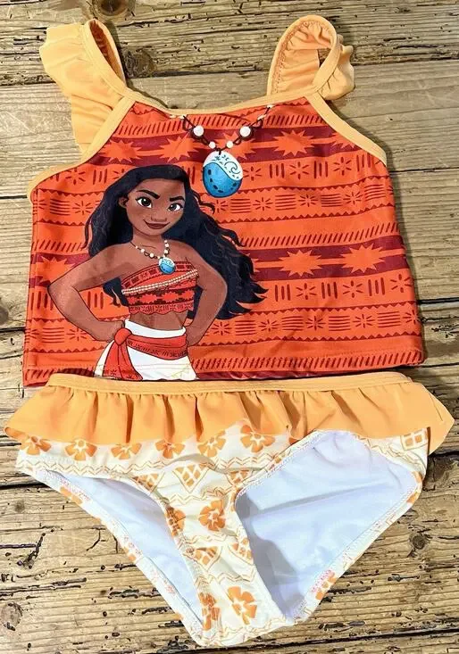 Disney Girl's Size 5T Orange Moana Swimsuit NWOT
