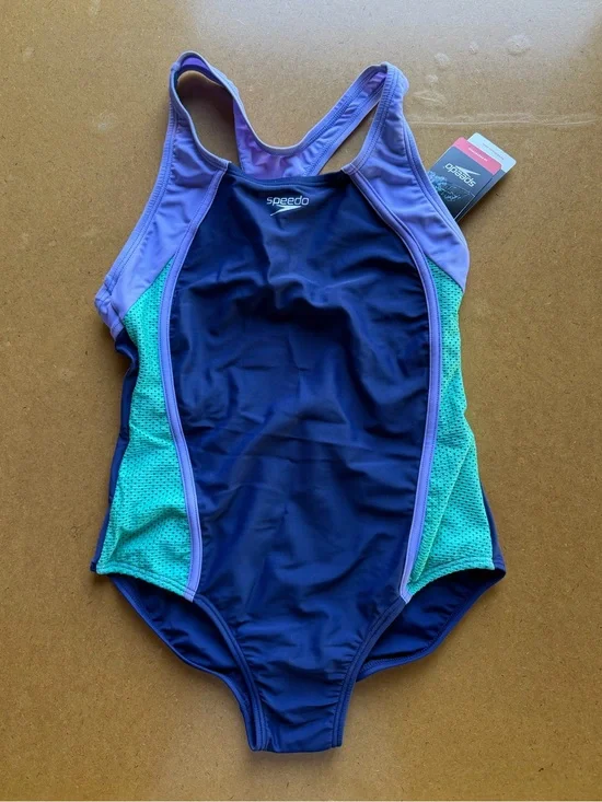 Speedo NEW Girls One Piece Competition Swim Suit Size 14 #260071