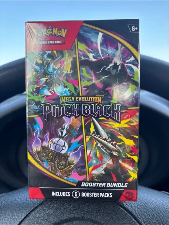 Pokemon Pitch Black Mega Evolution Booster Bundle - Black, Purple, Yellow, Red
