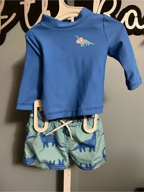 Carter’s Just One You Blue Dinosaur Baby Swim Set NWOT