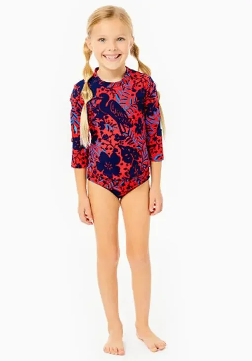 Lilly Pulitzer Bobby Rashguard Set Up Size 4 Ruby Red Heron My Own