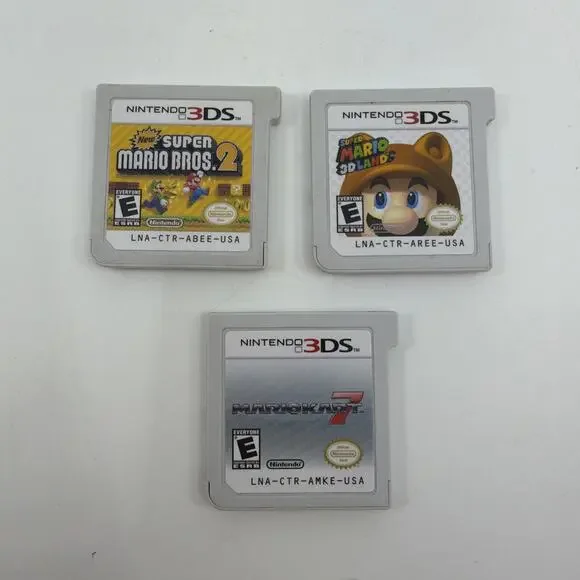 Mario 3DS Games Lot Bundle - Mario Kart 7, 3D Land, Super Mario Bros. 2 Tested