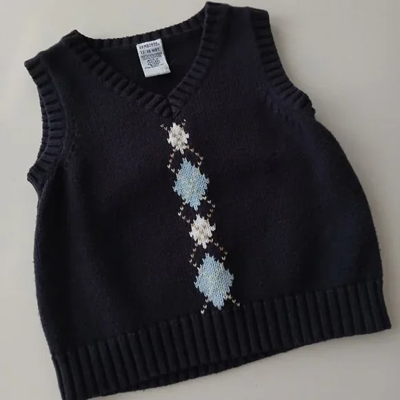 Gymboree Argyle Sweater Vest - baby 12-18 months - 100% Cotton