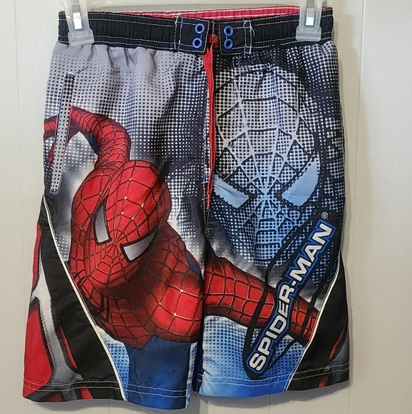 Spiderman 2 Swim Trunks Board Shorts‎ Beach Size 6 - 7 A599