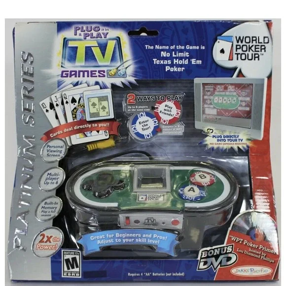 WORLD POKER SERIES TOUR‎ Plug & Play TV Game No limit Texas Hold Em Jakks NEW