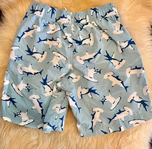 Hanna Andersson Swim Trunks Size‎ 140 / 10 Hammerhead Shark Print Bathing Suit