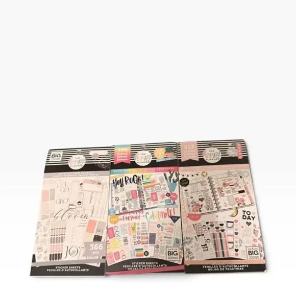 Lot of 3 The Happy Planner Sticker Value Packs
