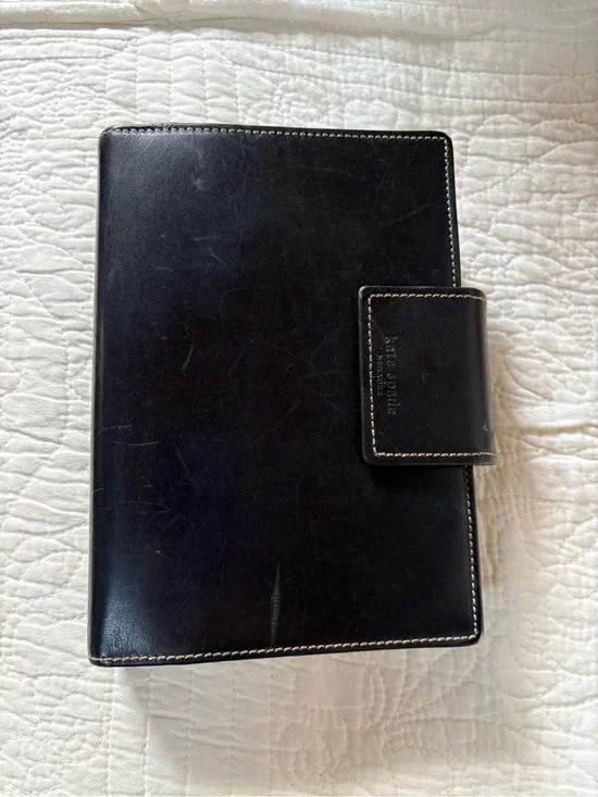 Kate Spade Black Leather Agenda Personal Planner