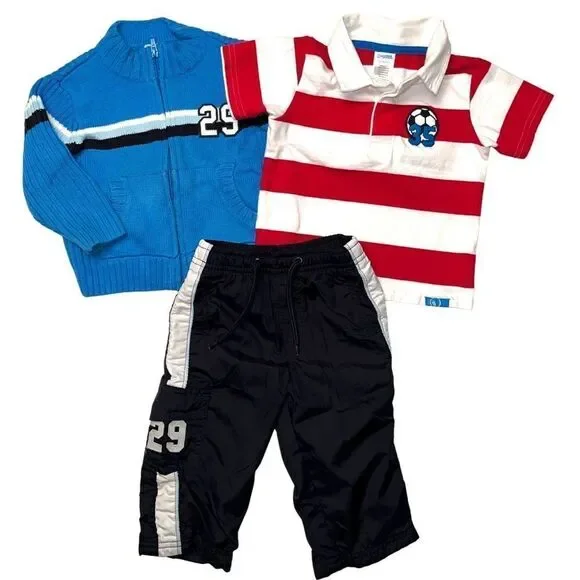 Gymboree Matching Lined Pant, Shirt‎ and Zip Front Sweater 12-18 mo 2006 Line