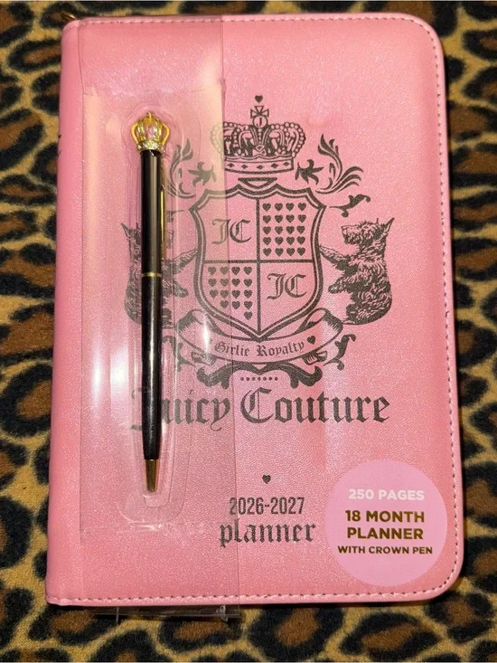 New Juicy Couture Girly Royalty Scottie Dog 2026–2027 Planner with Crown Pen