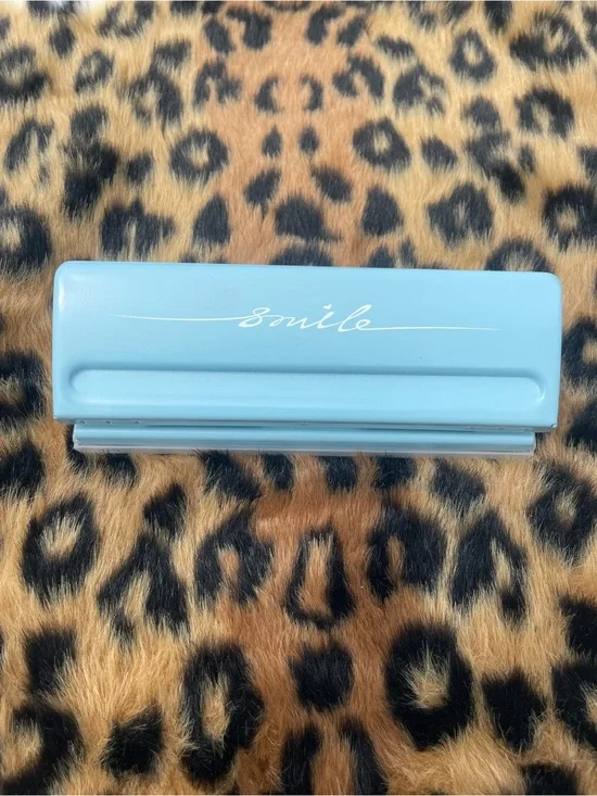Smile Blue Desktop Hole Punch - Light Blue