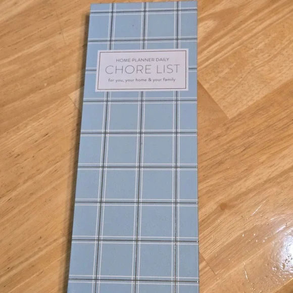 Passionate Penny Pincher Home Planner Daily Chore List Notepad Blue Plaid Pink