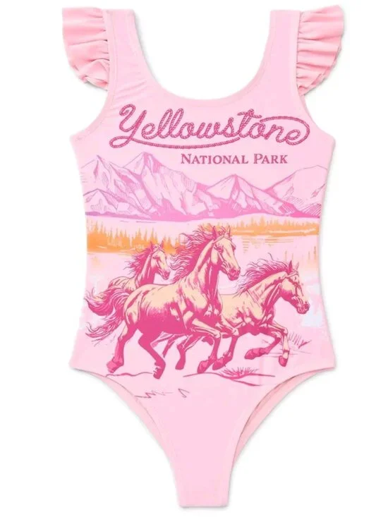 HORSES NATIONAL PARK YELLOWSTONE ONE PIECE SWIMSUIT