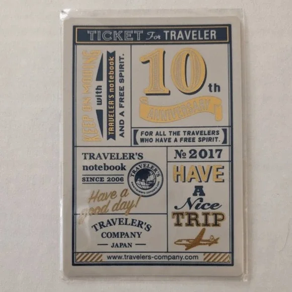 Traveler's Company‎ Notebook  10th Anniversary Plastic Sheet, Passport size