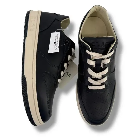 CLAE Los Angeles Bradley Black Leather Low Top Sneakers Womens Size 5