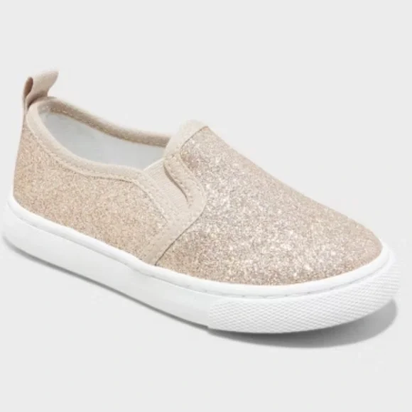 Toddler Girl’s Pink Glitter Slip On Shoes, size 5