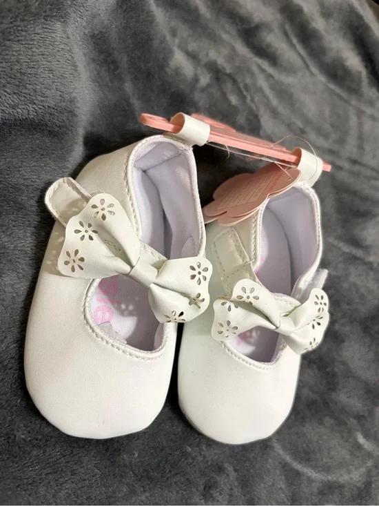 White Baby Girls' Bow Mary Jane Shoes