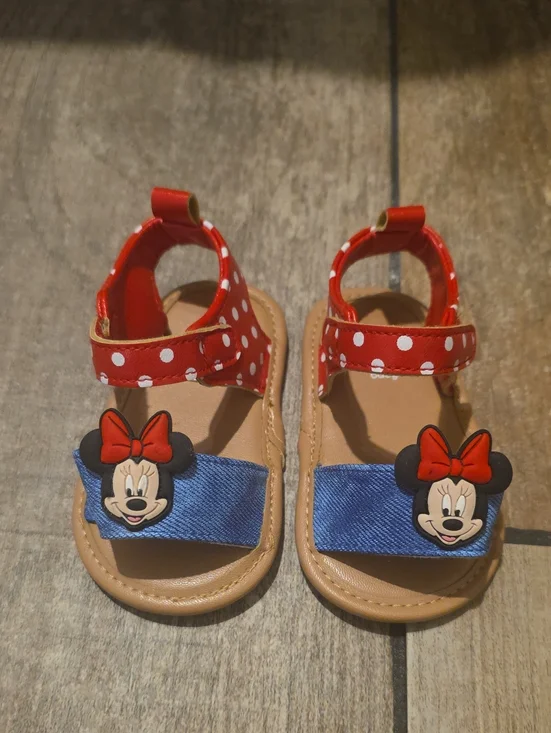 Disney Toddler Minnie Mouse Red Polka & Blue Strap Sandals