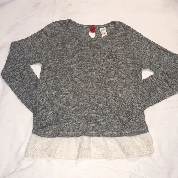 OshKosh B’gosh girls shirt. Size 8. Gray.