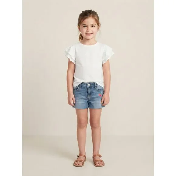 OshKosh B'gosh Embroidered Fruit Denim Shorts Size 5T