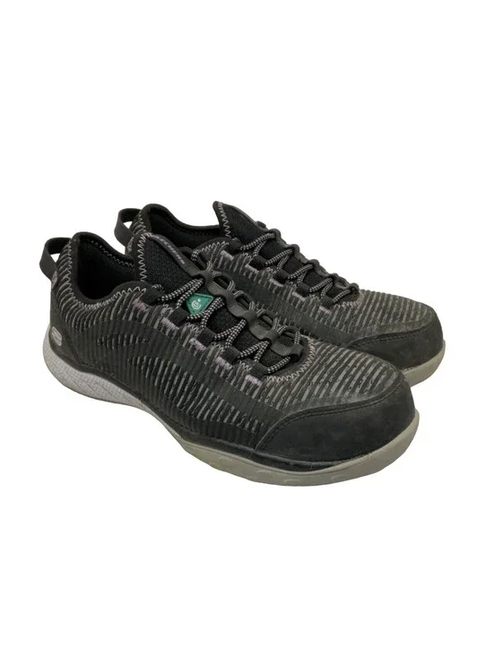 SKECHERS Womens Static Dissipative Lace Up Work Shoes 99B96553 Black Purple 9M