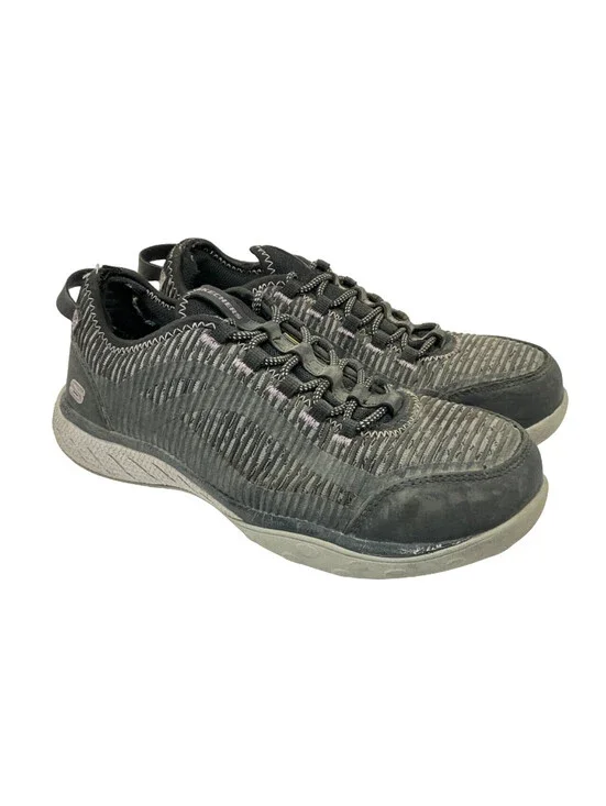 SKECHERS Women’s Static Dissipative Lace Up Work Shoes 99B96553 Black Purple 9M