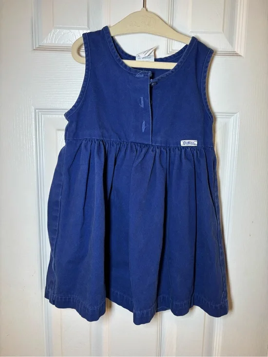 OshKosh‎ B'Gosh Vintage Blue 100% Cotton Jumper Dress Girls 3T USA