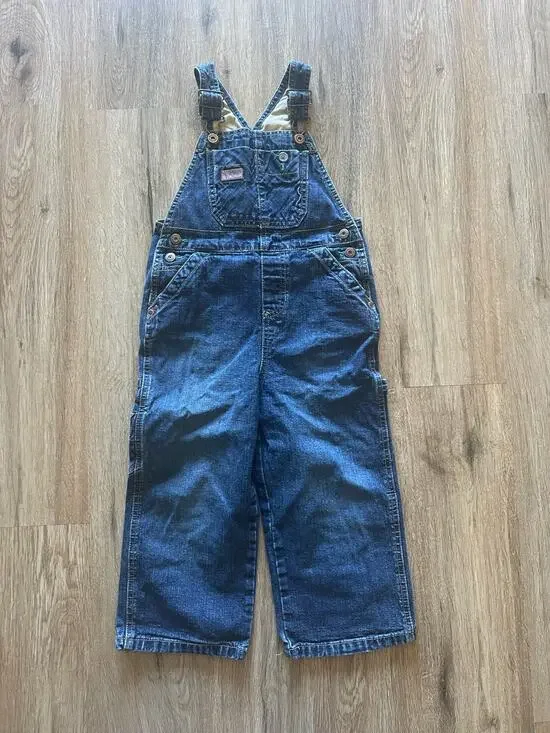 OshKosh B’gosh Blue Denim Overalls Dark Wash Size 4T