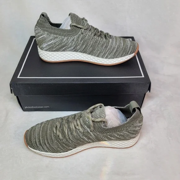 Urban Sport By J/Slides Opy Sneakers Activewear Khaki Size 7.5M Knit Lightweight